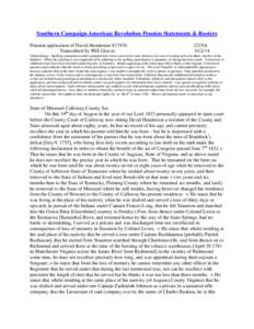 Southern Campaign American Revolution Pension Statements & Rosters Pension application of David Henderson S17476 Transcribed by Will Graves f21VA[removed]