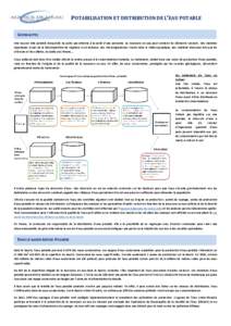 POTABILISATION ET DISTRIBUTION DE L’EAU POTABLE GENERALITES Une eau est dite potable lorsqu’elle ne porte pas atteinte à la santé d’une personne. La ressource en eau peut contenir les éléments suivants : des ma