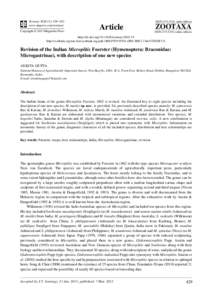 Revision of the Indian Microplitis Foerster (Hymenoptera: Braconidae: Microgastrinae), with description of one new species