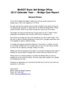 Microsoft Word - CY 2012 Bridge Cost Report Cover Sheet.doc