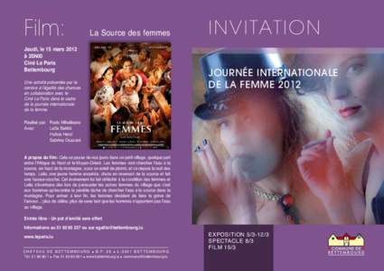 Film:  La Source des femmes Jeudi, le 15 mars 2012 à 20h00