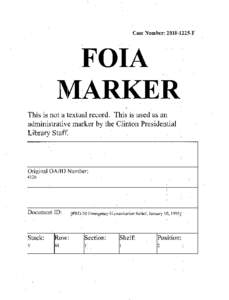 Case Number: 2010-122S-F FOIA   MARKER
