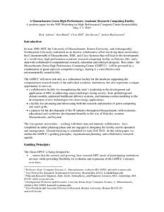 Education in the United States / Higher education / Geography of the United States / Holyoke /  Massachusetts / Springfield /  Massachusetts metropolitan area / High-performance computing / University of Massachusetts Amherst / Massachusetts / New England Association of Schools and Colleges / Association of Public and Land-Grant Universities / Parallel computing