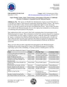 RICK SCOTT GOVERNOR ELIZABETH DUDEK SECRETARY  FOR IMMEDIATE RELEASE