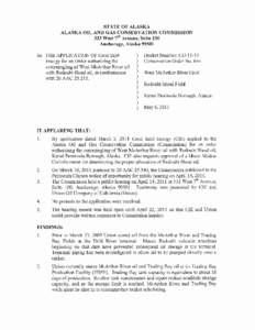STATE OF ALASKA  ALASKA OIL AND GAS CONSERVAnON COMMISSION 333 West 7th Avenue, Suite 100