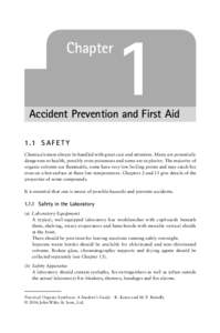 Chapter  1 Accident Prevention and First Aid 1 .1 S A F E T Y