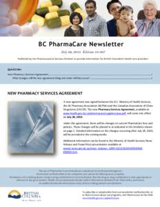 BC PharmaCare Newsletter[removed]April 13, 2010)