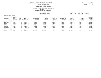 F0202[removed]PRIMARY  ELECTION                                            October 11, 2001