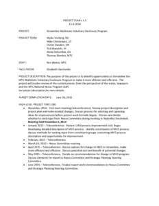 PROJECT PLAN v[removed]PROJECT: Streamline Multistate Voluntary Disclosure Program