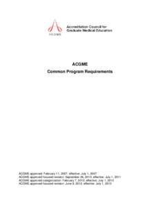 Common Program Requirements