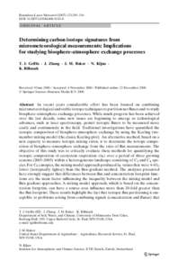 Determining the Carbon Isotope Composition of Ecosystem Respiration                    in Heterogeneous Terrain