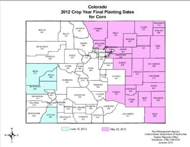 Colorado 2012 Crop Year Final Planting Dates for Corn MOFFAT 081