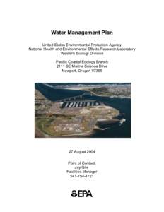 Newport, Oregon, Pacific Coastal Ecology Branch Water Management Plan