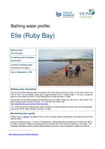 Bathing water profile:  Elie (Ruby Bay) Bathing water: Elie (Ruby Bay) EC bathing water ID number: