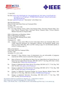 Civil law / Property law / Reexamination / Patent prosecution / Manual of Patent Examining Procedure / Leahy-Smith America Invents Act / Interference proceeding / Business method patent / United States Patent and Trademark Office / United States patent law / Patent law / Law