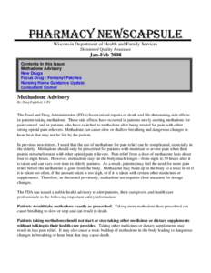 Pharmacy NewsCapsule January - February, 2008