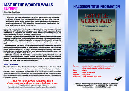 LAST OF THE WOODEN WALLS REPRINT HALSGROVE TITLE INFORMATION  Edited by Rob Hoole