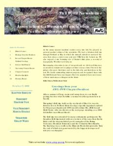 Fall 2009 Newsletter Association for Women Geoscientists Pacific Northwest Chapter Editor’s Corner