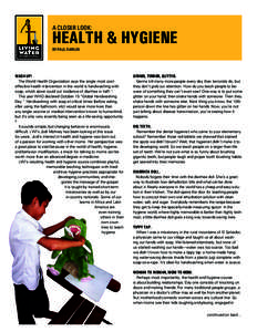 A CLOSER LOOK:  HEALTH & HYGIENE BY PAUL DARILEK  Wash up!