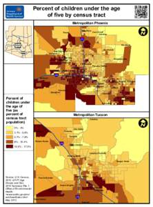 Percent of children under the age of five by census tract Metropolitan Phoenix New River  Peoria