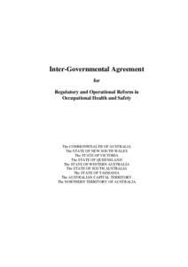 Inter-Governmental Agreement for Regulatory and Operational Reform in Occupational Health and Safety