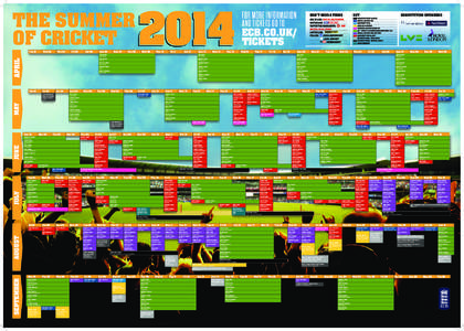 THE SUMMER OF CRICKET Tue 01