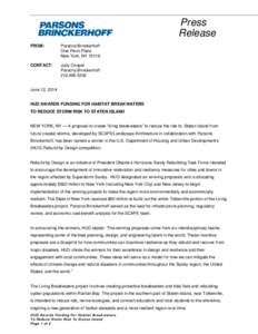 Coastal engineering / Staten Island / Parsons Brinckerhoff / Breakwater / United States Department of Housing and Urban Development / Psychological resilience / Parsons / Raritan Bay / Geography of New Jersey / Geography of the United States / Geography of New York