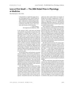 Nervous system / G protein coupled receptors / Limbic system / Protein families / Sensory receptors / Olfaction / Olfactory receptor / Linda B. Buck / Richard Axel / Biology / Olfactory system / Chemistry