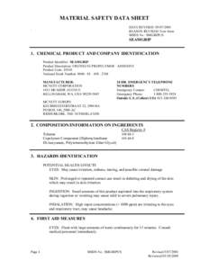 Coleman Repair Kit Adhesive MSDS