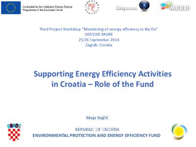 Third Project Workshop “Monitoring of energy efficiency in the EU” ODYSSEE-MURESeptember 2014 Zagreb, Croatia  Supporting Energy Efficiency Activities