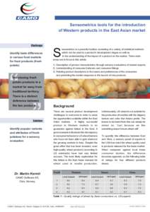 Application Notes_Sensometrics tools for the introduction of Western products in the East Asian market