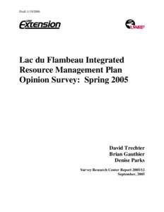 Draft[removed]Lac du Flambeau Integrated Resource Management Plan Opinion Survey: Spring 2005