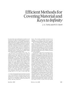 comm-yorke.qxp[removed]:00 PM Page 685  Efficient Methods for Covering Material and Keys to Infinity J. A. Yorke and M. D. Hartl