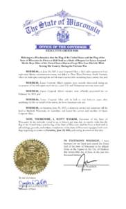 Relating to a Proclamation that the Flag of the United States and the Flag of the State of Wisconsin be Flown at Half-Staff as a Mark of Respect for Lance Corporal Merlin Raye Allen of the United States Marines Corps Who