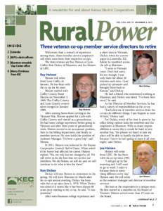 A newsletter for and about Kansas Electric Cooperatives  RuralPower VOL . L XIII, NO. 14  INSIDE