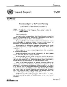United Nations  A/RES[removed]Distr.: General 10 May 2011