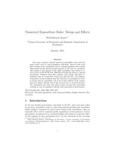 Numerical Expenditure Rules: Design and Effects Wolf Heinrich Reuter∗1 1 Vienna University of Economics and Business, Department of Economics