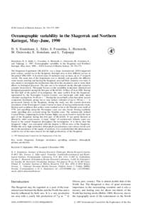 ICES Journal of Marine Science, 54: 753–[removed]Oceanographic variability in the Skagerrak and Northern Kattegat, May–June, 1990 D. S. Danielssen, L. Edler, S. Fonselius, L. Hernroth, M. Ostrowski, E. Svendsen, an