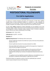 Research & Innovation Portfolio POSTDOCTORAL FELLOWSHIPS First Call for Applications Circular No.pdfa