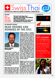 SEPTEMBER 2014 | SWISS-THAI CHAMBER OF COMMERCE | E-NEWSLETTER #50 TOP NEWS DFDL: STCC Event: 	 Interview:	 Swiss School: