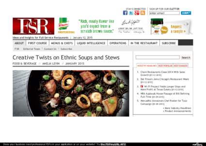 Creative Twists on Ethnic Soups and Stews - FSR magazine