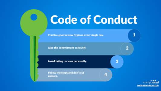 Code  of  Conduct 1 Practice  good  review  hygiene  every  single  day.  2