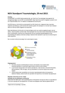 1  NOV Standpunt Traumatologie, 29 mei 2015 Inleiding De NVvH/NVT en de NOV hebben gezamenlijk een Task Force Traumatologie samengesteld uit vertegenwoordigers van de NVT en de NOV/NVOT. Deze Task Force heeft 5 mogelijke