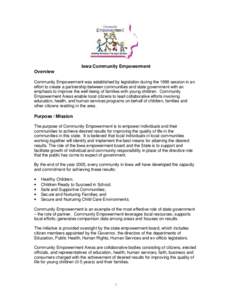 Iowa Community Empowerment overview