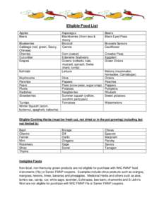 Microsoft Word - Eligible Food List