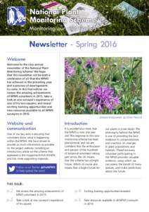 Photo: Plantlife  Newsletter - Spring 2016 Welcome Welcome to the new annual newsletter of the National Plant