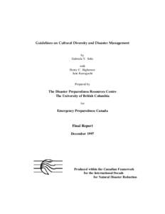 Guidelines on Cultural Diversity and Disaster Management by Gabriela Y. Solis with Henry C. Hightower June Kawaguchi