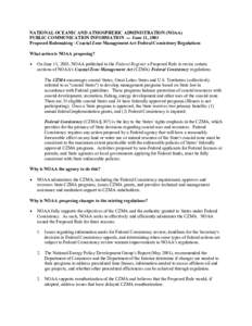 Federal Register / Government / Rulemaking / Politics of the United States / Notice of proposed rulemaking / United States Department of Commerce / Law / United States administrative law / Coastal Zone Management Act / National Oceanic and Atmospheric Administration