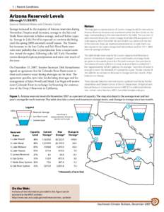  | Recent Conditions  Arizona Reservoir Levels (through[removed]Source: National Water and Climate Center