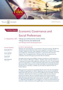 Call for Papers[removed]September, 2015 Economic Governance and Social Preferences